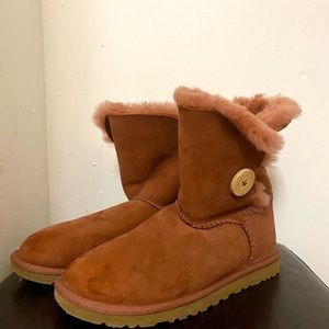 UGG Suede Bailey Button Perf Boots